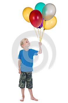 Happy Boy With Balloons
