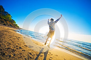 Happy boy on the beach