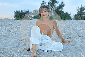 Happy boy on the beach