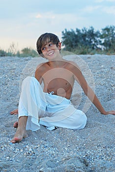 Happy boy on the beach