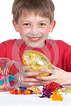 Happy boy with easter egg