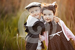 Happy boy and girl