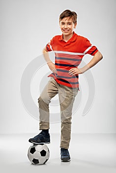 Happy boy with soccer ball