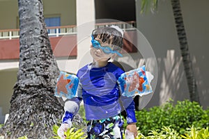 Happy Boy in the Swimming Pool