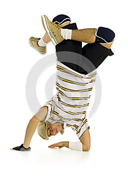 Happy breakdancer