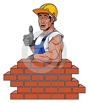 Happy bricklayer photo