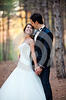 Happy bride and groom