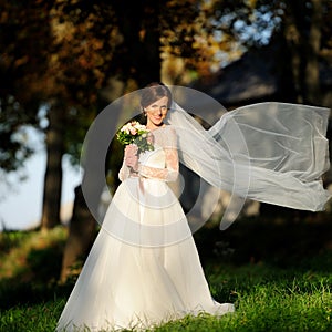 Happy bride and groom on their wedding