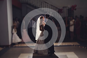 Happy bride and groom on their wedding