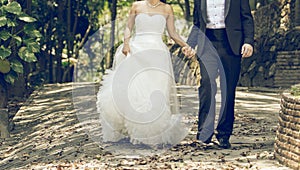 Happy bride and groom together