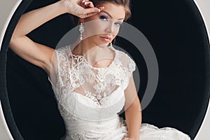 Happy bride waiting for the groom