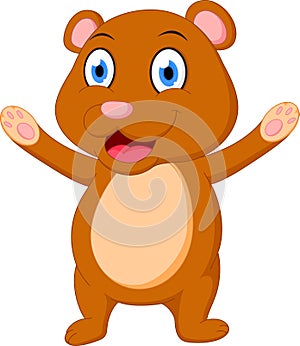 Happy brown bear cartoon