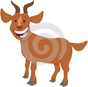 Happy brown goat farm animal character