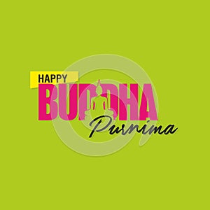 Happy Buddha Purnima Template | Meditating Lord Buddha | Illustration