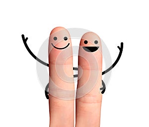 Happy buddy hugging each other, isolated with clipping paths.