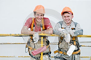 Happy builder facade painters