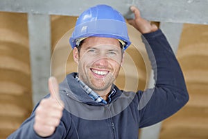 happy builder showing thumbs up