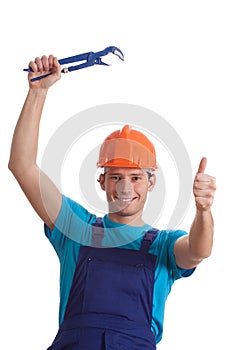 Happy builder with spanner