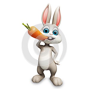 Happy bunny with carrot