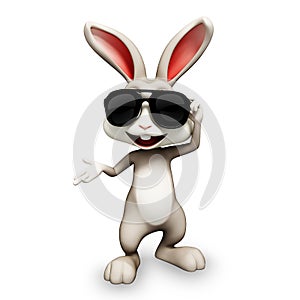 Happy bunny with sunglass photo