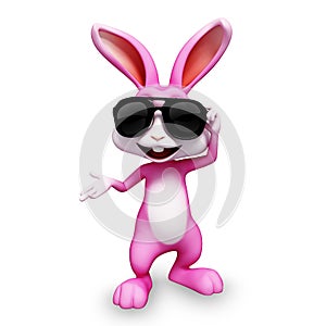 Happy bunny thumb up with sunglass