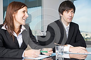 Happy business negotiatons photo