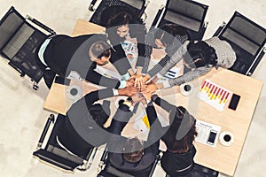 Happy business people celebrate teamwork success