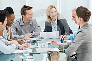 Happy Business People In Meeting photo