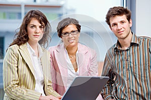 Happy business team working