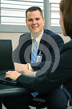 Happy Businessman Working Outdoor