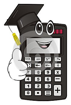 Study with happy calculator photo