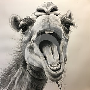 Happy Camel Portrait: Realistic Drawing With Spirited Movement