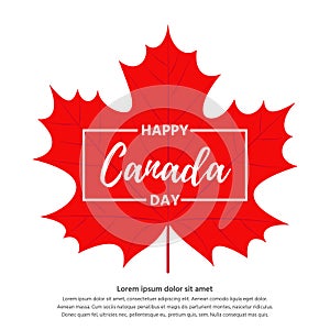 Happy Canada Day banner. Vector illustration. Holiday design
