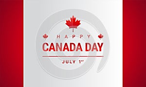 Happy Canada Day greeting card - Canada maple leaf flag vector