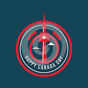 Happy canada day label. Vector illustration decorative design