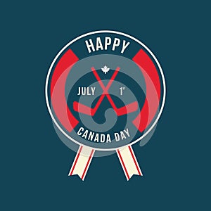 Happy Canada day label. Vector illustration decorative design