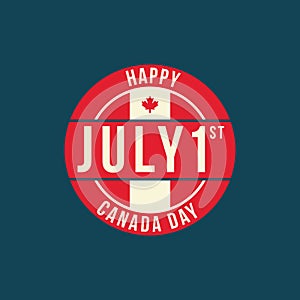 Happy Canada day label. Vector illustration decorative design