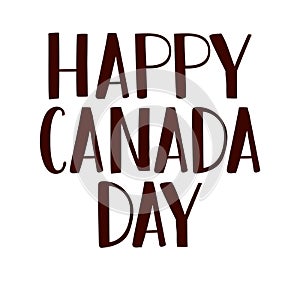 happy canada day lettering