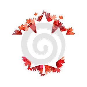 Happy Canada Day poster. 1st july. Vector illustration greeting card. Canada Maple leaves on white background