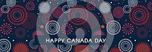 Happy Canada Day poster. 1st july. Vector illustration greeting card. Canada Maple leaves on white background