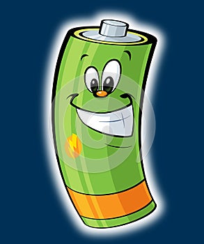 Happy cartoon battery