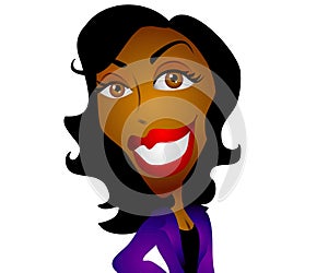 Happy Cartoon Black Woman