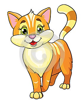 Happy cartoon cat