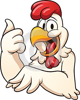 Happy cartoon chicken