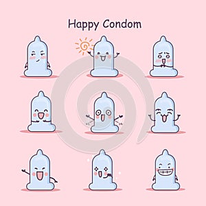 Happy cartoon Condom