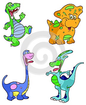 Happy Cartoon Dinosaurs