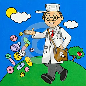 Happy Cartoon Doctor