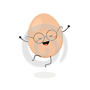 Happy cartoon egghead jumping
