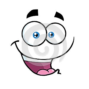 Happy Cartoon Funny Face With Smiling Expression photo