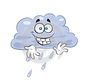 Happy cartoon illustration of rain cloud